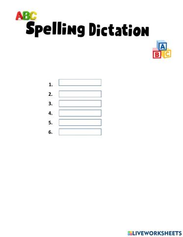 Spelling dictation