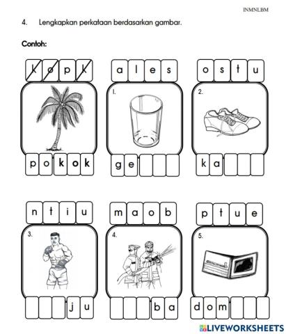 Lengkapkan suku kata tertutup