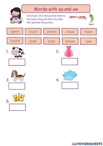 Words with ou and ow