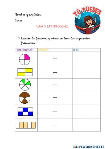 Representación de fracciones