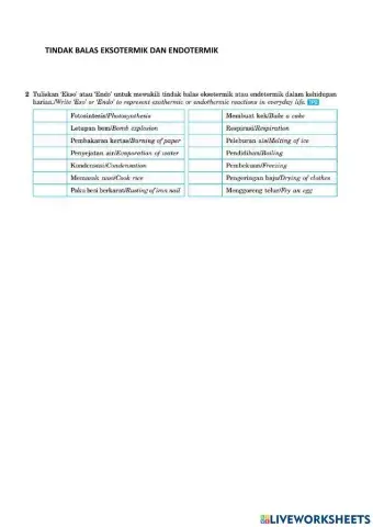 5.1 Tindak balas endotermik dan eksotermik