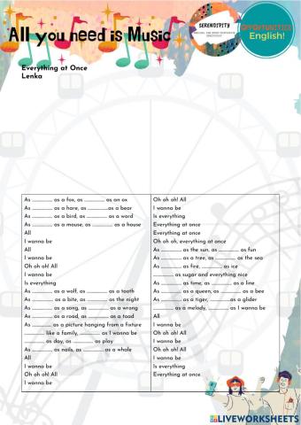 Song: Everything I want, Lenka