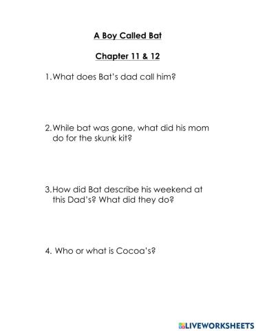 A Boy Called Bat - Chapter 11 & 12