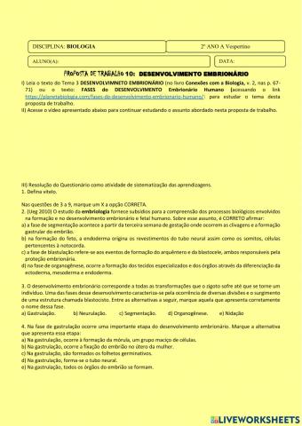 Desenvolvimento embrionário