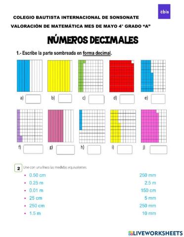 Valoración Matemática mayo