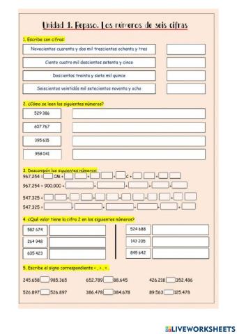 Descomposición de números