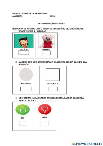 A menina da cabeça quadrada