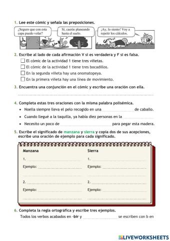 Repasa y Comprueba lo aprendido Tema 11 Lengua 4º