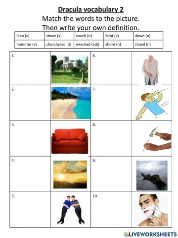 Dracula Vocabulary Quiz 2
