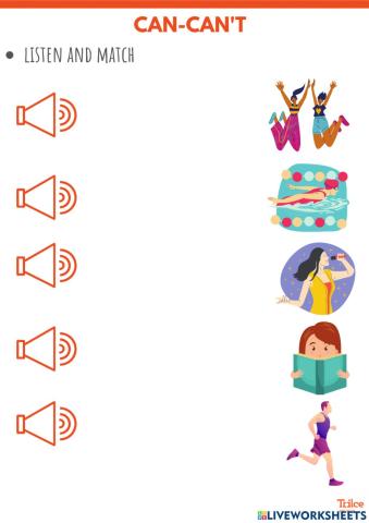 Can-can't vocabulary