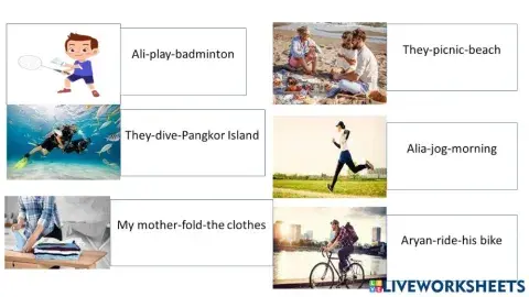 Present continous tense sentence