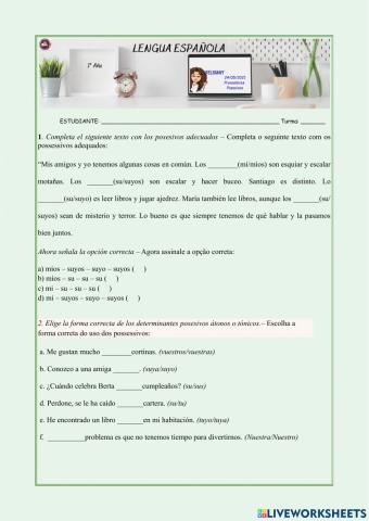 Pronombres Posesivos