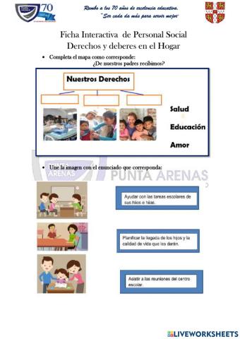 Personal Social: deberes y derechos de los miembros de la familia