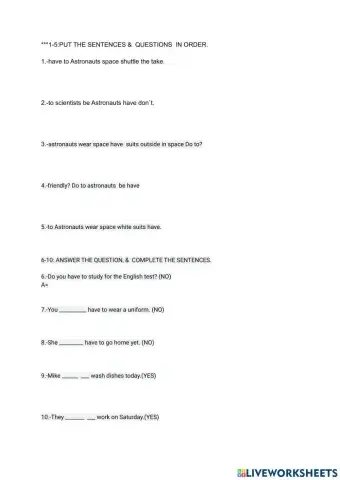 Have to- has to- doesn't have to - don't have to