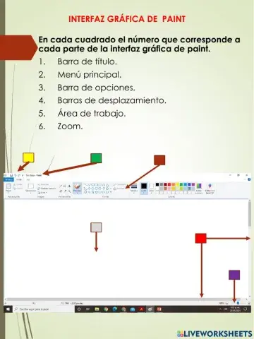 Interfaz gráfica de Paint