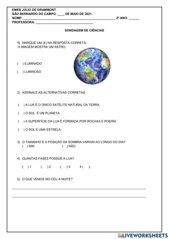 Sondagem de ciências