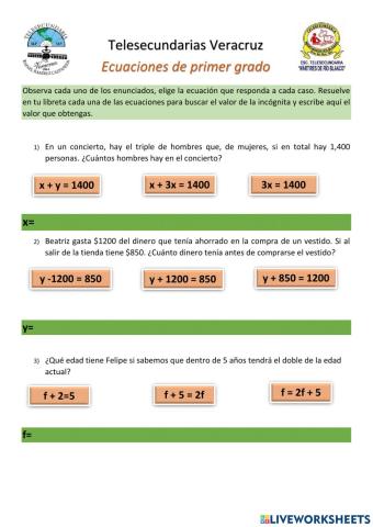 Ecuaciones de primer grado 2