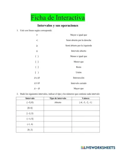 Intervalos y sus operaciones