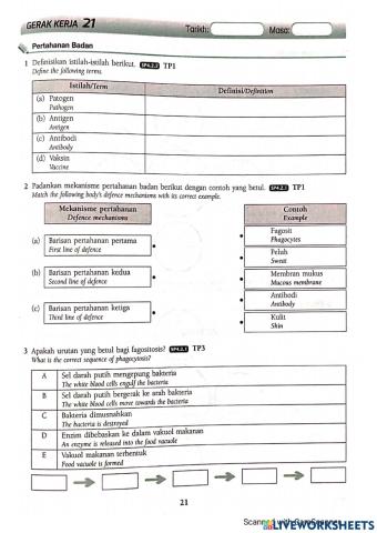 Sains Ting 2 Bab 4.2 : Pertahanan Badan (A)