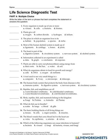 Grade 7 Science Diagnostic Test