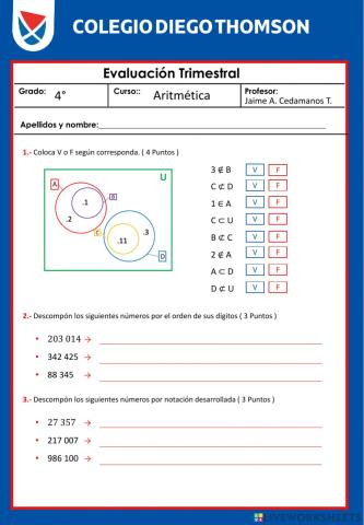 Examen mayo 4to Aritmética
