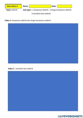 Komponen dan fungsi komponen elektrik serta membina litar elektrik