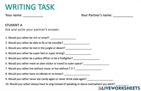 Would you rather SET A