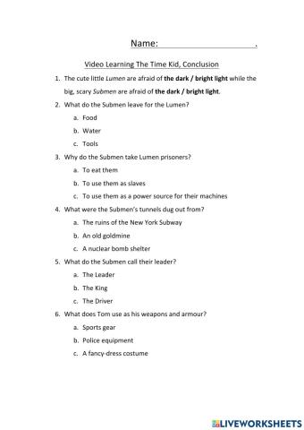 The Time Kid Conclusion