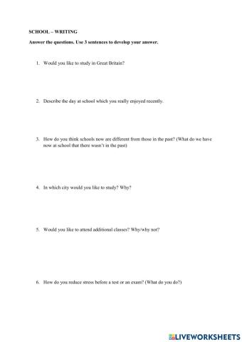 School - writing