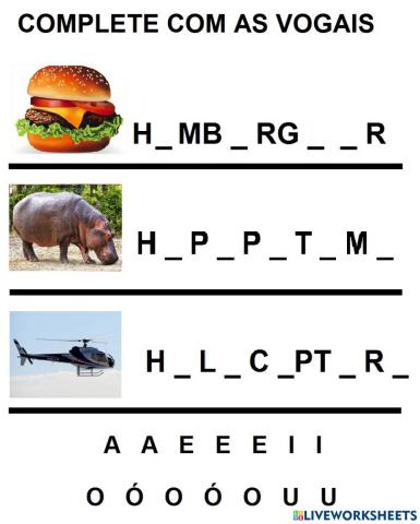 Complete com as vogais