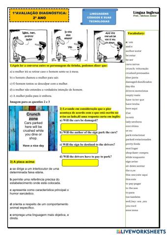 1ª avaliação 2º ano