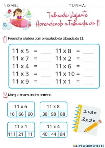 Tabuada do 11