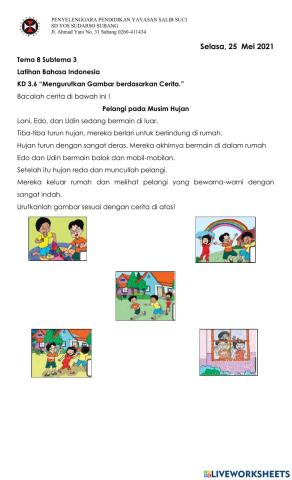 Mengurutkan Gambar Sesuai dengan Cerita