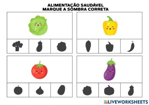 Encontre as sombras corretas - Alimentação Saudável