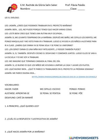 Lectura y presente de indicativo