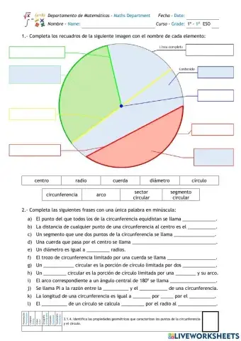 Geometría Circunferencia y círculo