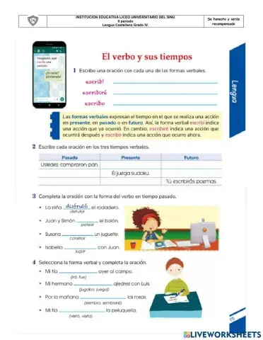 Tiempos verbales paginas 75 y 76 del libro.