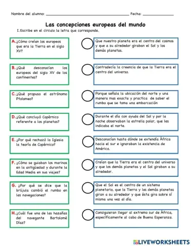 Las concepciones europeas del mundo