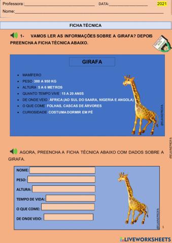 Ficha técnica - girafa