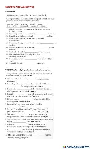 Regrets and adjectives