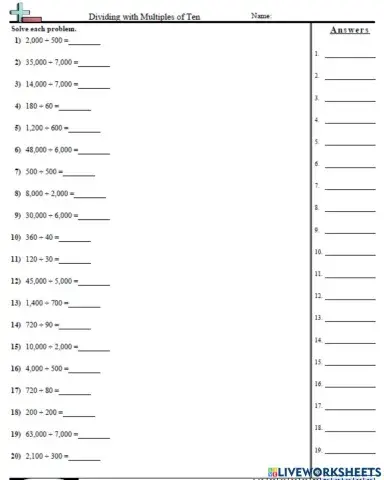 Dividing by Multiples of Ten