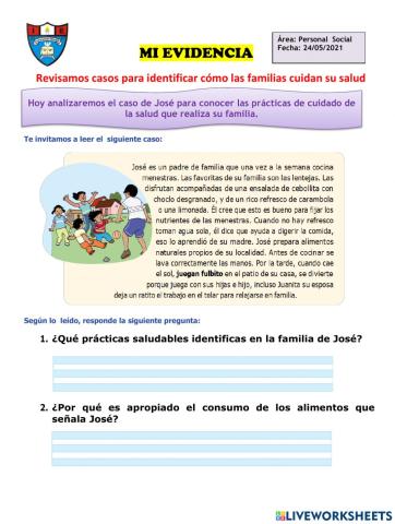 Casos para identificar como la familia cuida su salud
