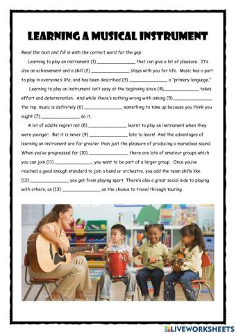 Learning a Musical Instrument FCE Exercise