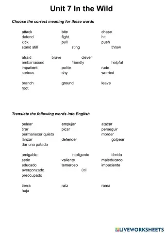 In the wild Vocabulary Revision