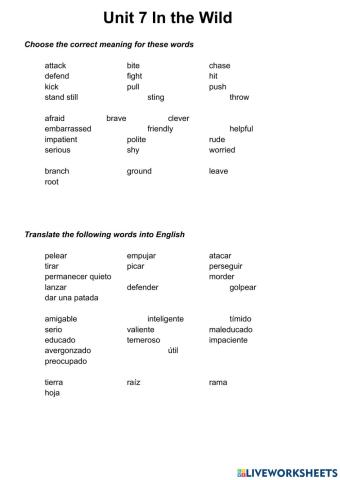 In the wild Vocabulary Revision