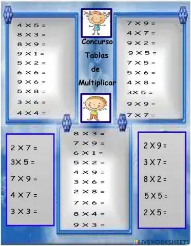 Tablas de multiplicar
