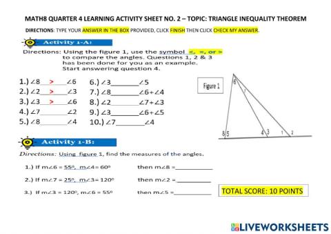 Exterior angle inequality theorem