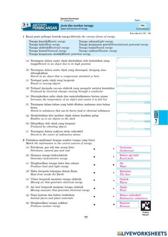 Jenis dan sumber tenaga