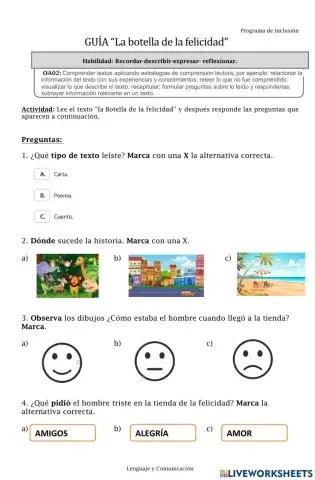 Guía de comprensión lectora