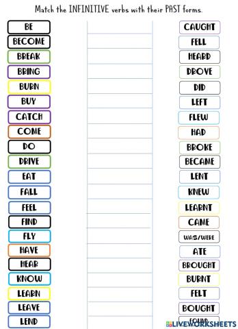 Irregular Verbs Matching 1